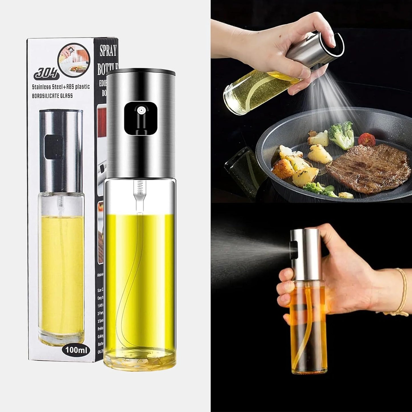 Premium Oil Spray Dispenser – 170ml Fine Mist Bottle for Healthy Cooking